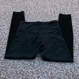 Black velvet leggings